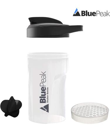 BluePeak 20 oz Protein Shaker Bottle with Dual Mixing Technology, Loop Top, BPA Free - 2 Pack (Black & Pink) - Buy Online on GoSupps.com