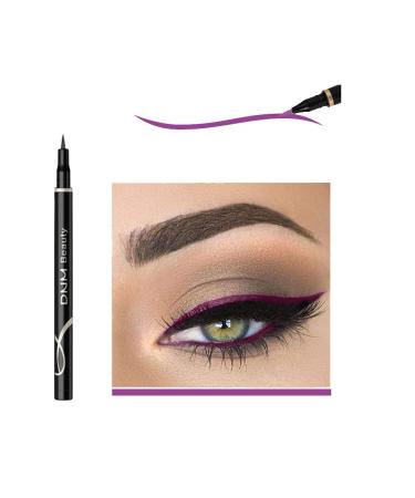DNM Cat Eye Makeup Waterproof Neon Colorful Liquid Eyeliner Pen Make Up Comestics Long-lasting Black Eye Liner Pencil Makeup Tools (purple)