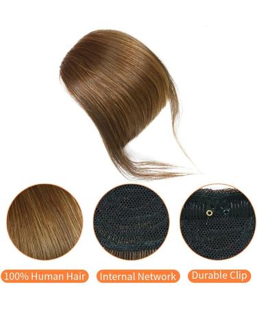 Real Human Hair Clip-In Thick Bangs Extension - Unprocessed French Fringe in Light Brown - Buy Online on GoSupps.com