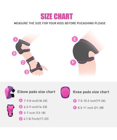 Kids 6-in-1 Protective Gear Set - Ages 3-6 Toddler & 5-8 Kids - Knee Pads, Elbow Pads, Wrist Guard - Rose Pink Small - for Cycling, Skateboarding, Roller Skating, Scooter, Ski Sports - Buy Online on GoSupps.com