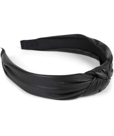 Shop styleBREAKER Retro Faux Leather Headband for Ladies - Knot Hairband in Black | Perfect Fashion Accessory - Buy Online on GoSupps.com