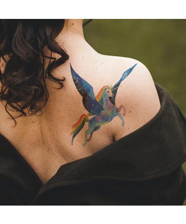 Oottati Temporary Tattoo Stickers - Fairy Tale Horse Wing Unicorn Design - 8 Sheets for Women - Buy Online on GoSupps.com