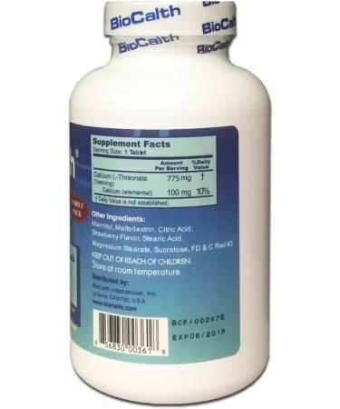 BioCalth Chewable L-Threonate Calcium Tablets - Strawberry Flavor - Buy Online on GoSupps.com