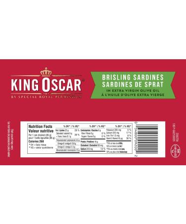 King Oscar Brisling Sardines in Extra Virgin Olive Oil 106 Gram Cans (Pack of 12) Sardines Olive Oil 106 g (Pack of 12) - Buy Online on GoSupps.com