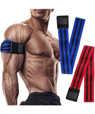 Isesuch Blood Flow Restriction Bands 2PCS - Arm & Leg Occlusion Straps for Muscle Training - Blue/Black 60cm - Buy Online on GoSupps.com