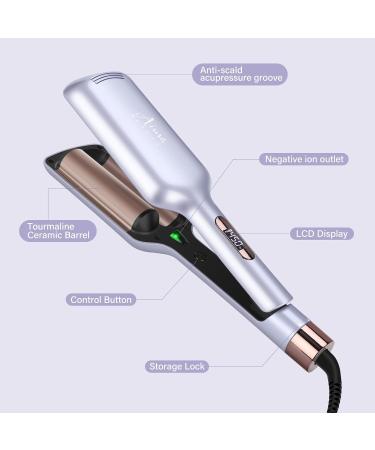 32mm Aima Beauty Curling Wand - Big Wave Mermaid Hair Waver Anti-Scald Ionic Lock for All Hair Types - Purple - Buy Online on GoSupps.com