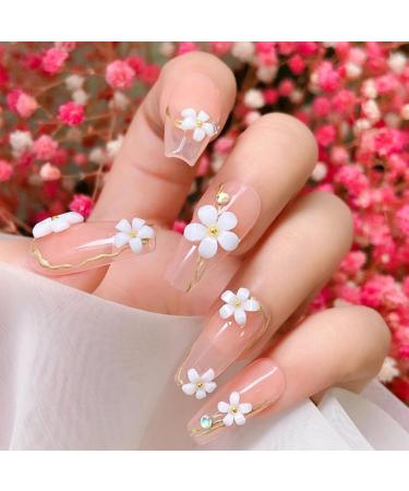 3D Flower Nail Charms - Acrylic Charms with Gold/Silver Beads for Nail Art - 6 Boxes - Nail Accessories for Women/Girls - DIY Nail Design - Buy Online on GoSupps.com