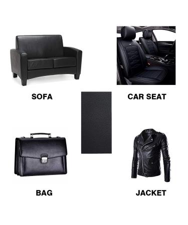 Vowcarol Leather Repair Kit for Couches and Cars - 2 PCS Black Super-Thin Vinyl Patches | Leather Repair Solution - Buy Online on GoSupps.com