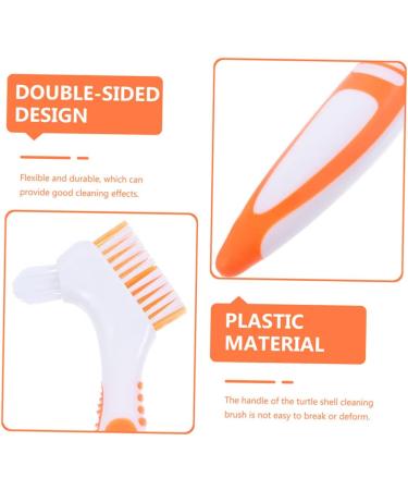 VANZACK 2pcs Turtle Shell Cleaning Brush Set - Denture Tortoise Shell Braces and Kitchen Scrubber | Perfect for Fish Tanks & Shoes - 16x5cm - Buy Online on GoSupps.com