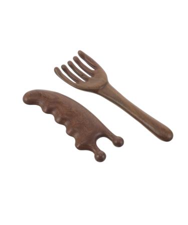 Mobestech 2 pi ces Peigne de Massage Bois de Santal avec Poign e et Outil Guasha Peigne Multifonction pour Massage Du Chevelu Am lioration Du Sommeil et Soin Capillaire Naturel