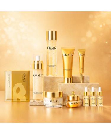 10-Piece Complete Skin Care Set for Women-Hydrating Facial Kit with Cleanser Toner 3x Serums Revitalizing Water Eye Cream Face Cream Primer & Eye Masks - Professional Daily Routine Gift Set