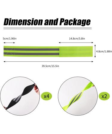 Deepton 6-Piece Bike Pants Bracket Set - Elastic Reflector Strap & Velcro Fastener - Reflective Tapes for Cycling & Jogging - Black & Neon Yellow Green - Buy Online on GoSupps.com