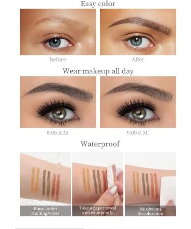 Eyebrow Pencil Quad-Tip Split Eyebrow Pencil Highly Effective Filler for a Long-Lasting Natural Wild Eyebrow Look Natural and Long-Lasting 5 Colors to Choose From (2) - Buy Online on GoSupps.com