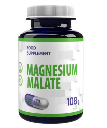 Magnesium Malate 2000mg per serving 180 Vegetable Capsules, Tested by a Third Party Laboratory, Gluten Free and GMO Free