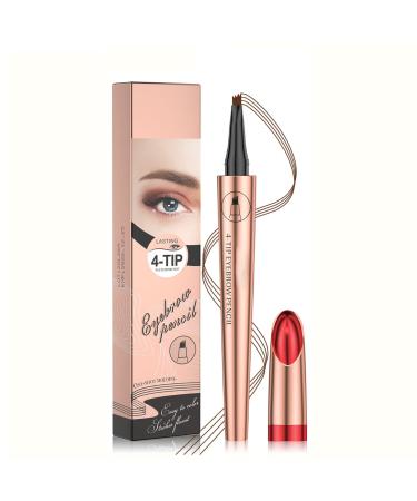 Eyebrow Pencil Micro-blading Pen - Natural Looking 4 Point Eyebrow Pen  Eye Makeup with Long-Lasting  Waterproof  and Portable Microblading Eyebrow Hair (1 Light Brown) 1:Light Brown