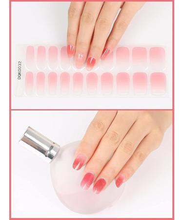 Kalolary Gel Nail Polish Strips Nail Gel Art Sticker Waterproof Full Nail Wraps Decal Sets with Nail File and Stick for Women Girls Nail Art Decor (UV/LED Lamp Required) (Gradient Pink) - Buy Online on GoSupps.com