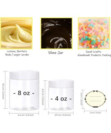 24 Pack Empty Plastic Slime Containers with Leak-Proof Lids and Labels - TUZAZO 8 oz and 4 oz Storage Jars for Crafts, Jewelry Making, Cosmetics - 24 Pack - Buy Online on GoSupps.com