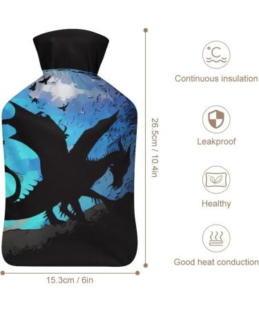 Dinosaur Hot Water Bottle with Plush Cover - Perfect Hand Warmer for Adults & Kids | 26.5x15.3cm | International Shipping - Buy Online on GoSupps.com