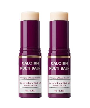 2Pcs Calcium Volume Multi Balm Collagen Calcium Multi Balm Stick Lightweight Hydrating Anti-aging Firming Sagging Wrinkle Care.