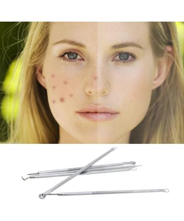 5pcs/set Acne Needle Tweezers Blackhead Pimples Removal Pointed Bend Face Skin Care Tools Comedone Acne Extractor - Silver - Buy Online on GoSupps.com