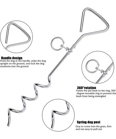 16" Heavy Duty Ground Spike Stake (41cm) Dog Chains for outside Dog Tie Out Cable Steel Spiral Dog Tether Outdoor Dog Camping Accessories (Stake Only) (3 Pack) - Buy Online on GoSupps.com