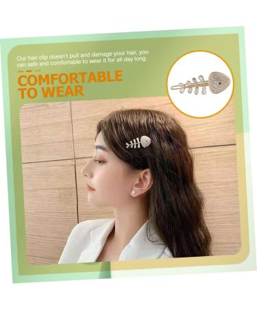 minkissy Fishbone Hairpin Rhinestone Hair Clip Metal Hair Barrettes Hair Accessory for Girls Hair Accessories Girls Hair Accessory Girls Hairpin Alloy Fashion Duckbill Clip Miss Golden - Buy Online on GoSupps.com