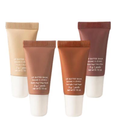 Generisch Set of 4 glossy and plumping lip glosses moisturizing nude color