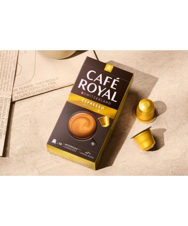  Caf Royal Caf Royal Espresso Promo Pack 100 Nespresso (R) Compatible Capsules 80% Recycled Aluminum Rainforest Alliance Certified 100% Arabica Coffee Intensity 6 - Buy Online on GoSupps.com