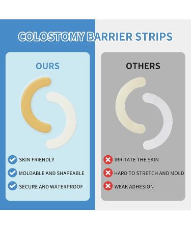 20 Pcs Hydrocolloid Skin Barrier Strips - Ostomy Supplies for Colostomy Bags - Waterproof Half Rings for Sealing Ostomy Bag - Buy Online on GoSupps.com