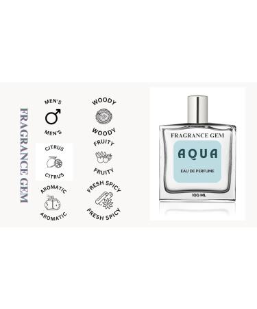 Fragrance Gem Aqua Perfume for Men | Eau De Parfum Spray |Fresh Spicy Fragrance Accords | 100 ml - Buy Online on GoSupps.com