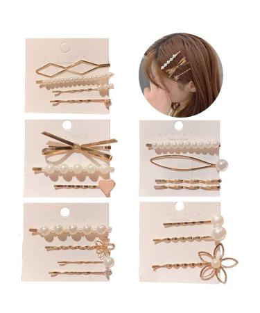 18Pcs pearl hair clips jpyz metal hair clips pearls hair clips gold hair clips fashion hair pins for birthday party ceremony and everyday life