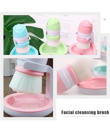 Minkissy Hand Scrubber Face Cleaning Brush with Heart Stand - Double-Headed Deep Cleaning Massager for Sensitive Greasy and Dry Skin - Pink Boxed Gift - Buy Online on GoSupps.com