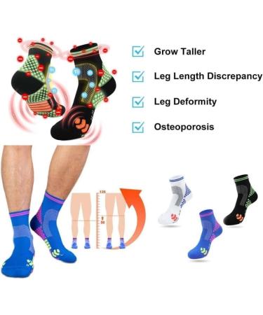 Titanium Ion Heightening Booster Socks - Far Infrared Technology - 1 Pair - Tourmaline Slimming Health Sock - Cushioned Soles - 3 Pairs - Buy Online on GoSupps.com