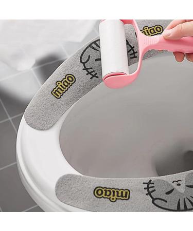 Finoulie 4 Pairs Washable & Reusable Toilet Seat Warmer Covers - Non Slip Cushion for Bathroom - Cute Design | Self-Adhesive Tape Included - Buy Online on GoSupps.com