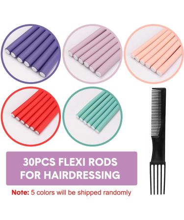 Aiducho Large Curls Papilotten - 30 Soft Rubber Rollers for Overnight Big & Small Curls 24cm/9.45 - Ideal for Short & Medium Hair - Buy Online on GoSupps.com