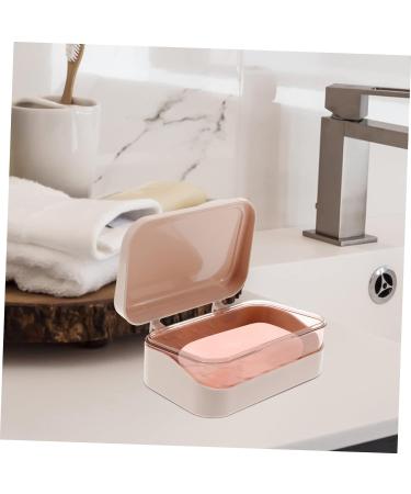 GAXIRE Box Soap Holder Lid Rice Kitchen Soap Case Soap Container Shampoo Small Drainage Shower Plastic Containers Drainer Dish Soap Bar Holder Facial Uk With Cover Pink Travel Abs Bracket Pink 13.5X9CM - Buy Online on GoSupps.com