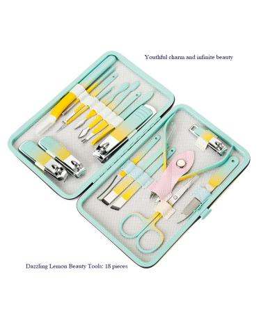 HOYUJI 18-Piece Nail Set Manicure Pliers Fashion Beauty Tools Kit - Professional Care Set for Men and Women - Lime Color - Best Gift Idea for Friends - Buy Online on GoSupps.com