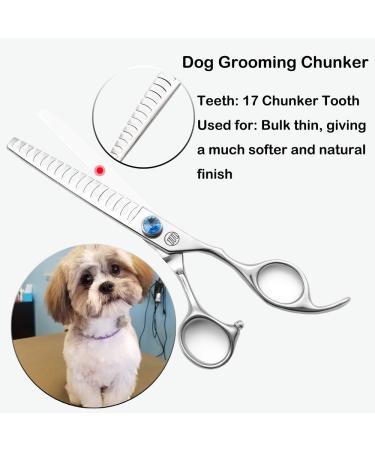 MOOLD Fellscher Professional Dog Care Shear Set - 7 Inch Curved Straight & Thinning Scissors - Japanese 440C Stainless Steel - Buy Online on GoSupps.com