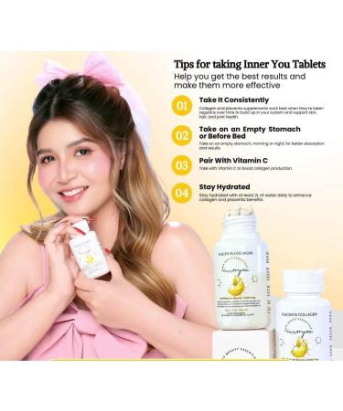 BMRS Beauty Essentials Inner You Placenta Collagen Food Supplement - 250mg 120 Tablets - Buy Online on GoSupps.com