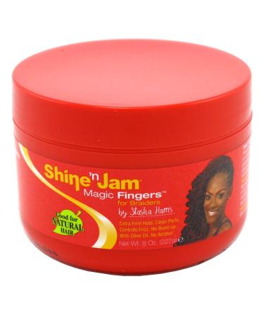 Shine N Jam Magic Fingers For Braiders Extra Firm Hold 8 Ounce (Pack of 3)