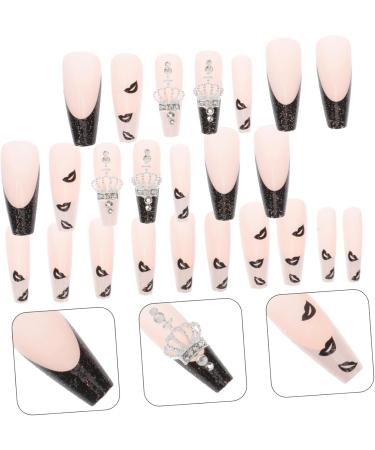 minkissy 1 Set French Coffin Nail Decorative False Nail French Nails Tips Diva Press False Nails Tips Fake French Nails Cute Fake Nails Fake Nail Ornaments Suite Tape Plastic - Buy Online on GoSupps.com