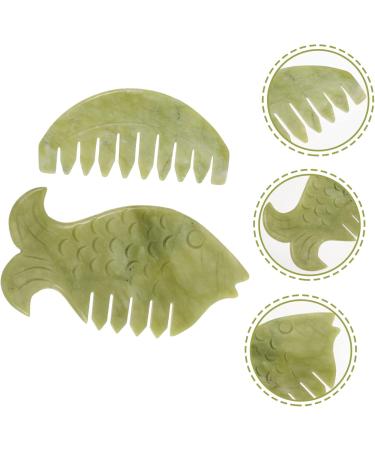 Beaupretty 2-Pack Guasha Comb for Scalp Massage - Jade Hand Massager & Curb Pocket Tool - Buy Online on GoSupps.com