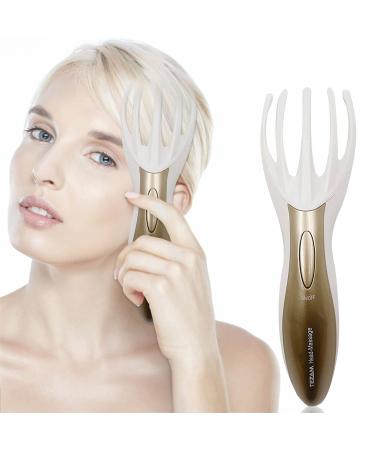 Tezam Electric Head Massager Neck Massage Octopus Scalp Stress Relax Spa Therapy Healing, Soft Resin Finger Gripper Claw Electronic Head Spa Vibration Scalp Massage Tool