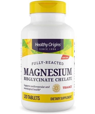 Healthy Origins Magnesium Bisglycinate Chelate (120 Tablets, Not Flavored)