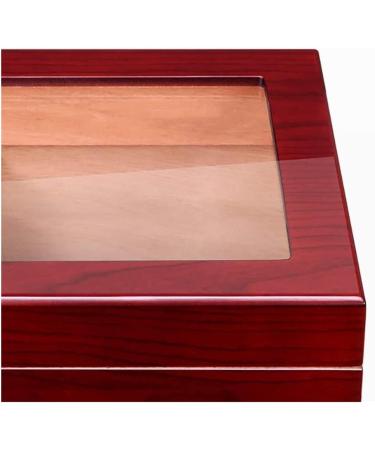 Cigar Boxs Cigar Case Cigar Box Desktop Cigar Humidor Case Glasstop Cigar Storage Box Cherry Finish with Hygrometer and Humidifier Holds 50 Cigars - Buy Online on GoSupps.com