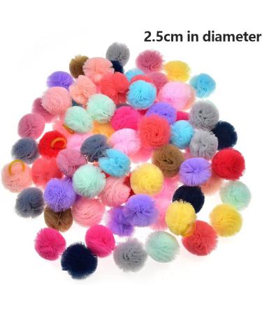 Mruq Pet 100pcs Small Dog Hair Pom Pom Bows with Rubber Bands - 0.98 inches, Yorkie Dog Grooming Accessories FL013-100PCS - Buy Online on GoSupps.com
