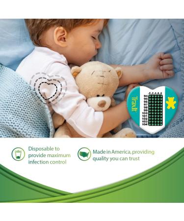 TraxIt 12 Pack - Fahrenheit Children's Axillary Thermometer - Continuous Read Single-Use Pediatric Thermometer - Buy Online on GoSupps.com