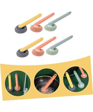 Solustre 12 pcs Kitchen Cleaning Brush Set - Long Handle Pot & Dish Cleaners | Rust Etching & Rubber Wash Basin Brushes for Effortless Cleaning - Buy Online on GoSupps.com
