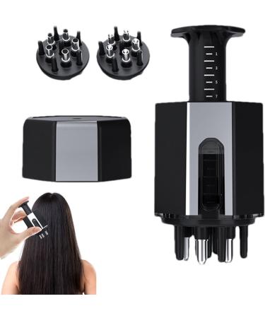 Ruwshuuk Scalp Oil Applicator | Portable Scalp Massage Device | Fluid Comb & Root Ridge Applicator for Home & Travel - Black Version - Buy Online on GoSupps.com