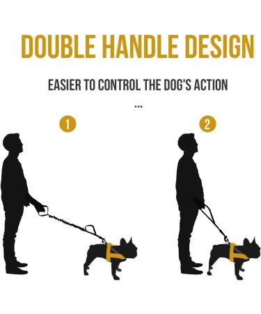 OneTigris Spring Loaded Dog Leash | Nylon with Holding Loops | Adjustable 85.1cm - 118.1cm | Black | International Shipping - Buy Online on GoSupps.com
